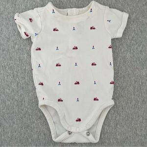 Jacadi White Short Sleeve Bodysuit 0-3 Months